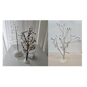 3x Department 56 Trees, Twinkle Brite Trees, Large & Small, and 13" Birch tree